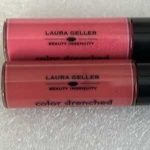 LOT OF 2 Laura Geller Color Drenched Lip Gloss / Piazza Pink & Amaretto …